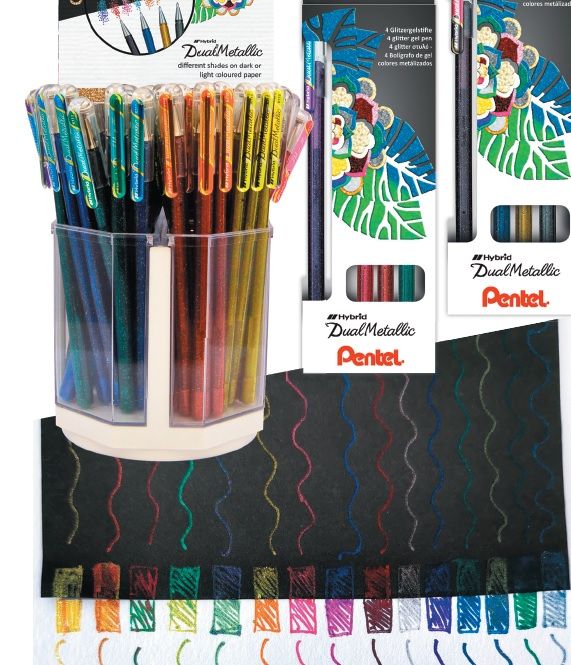 Gelové pero Pentel Hybrid Dual fialová/metalická modrá