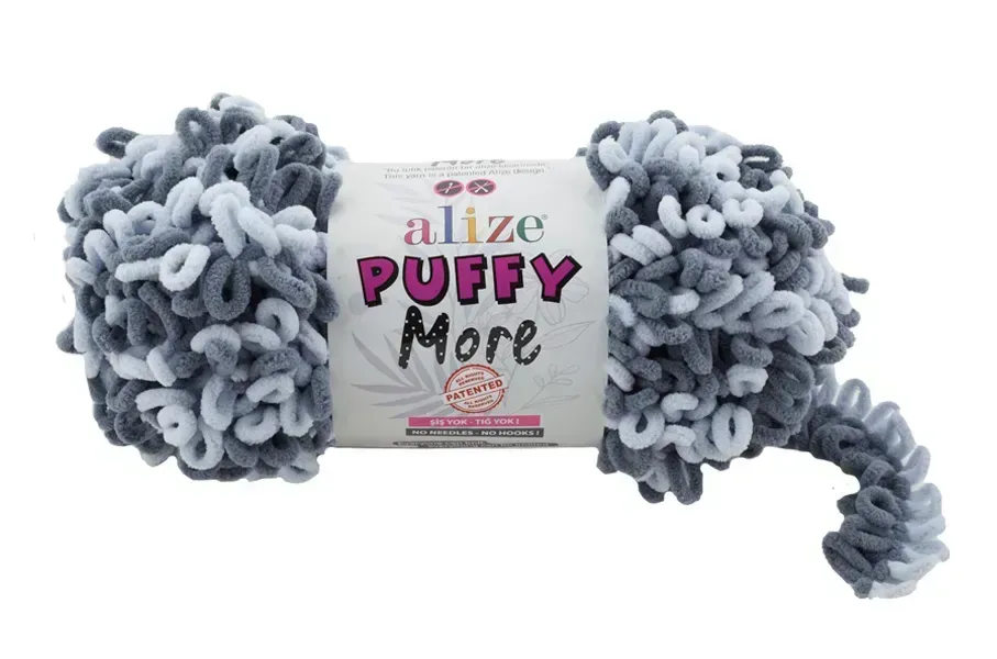 Příze Puffy More šedá-šedá sv. Alize 1ks