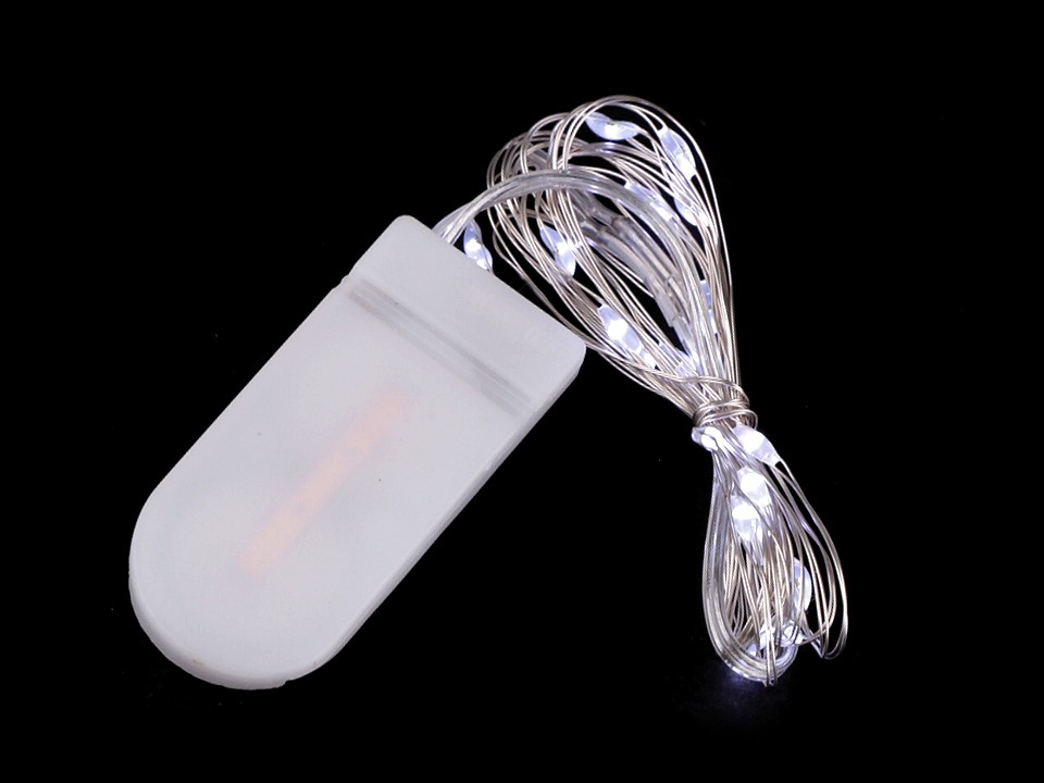 LED osvětlení na baterie 2m bílá teplá