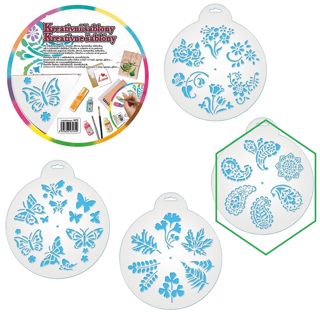 Kreativní šablona ornamenty 25cm 1ks