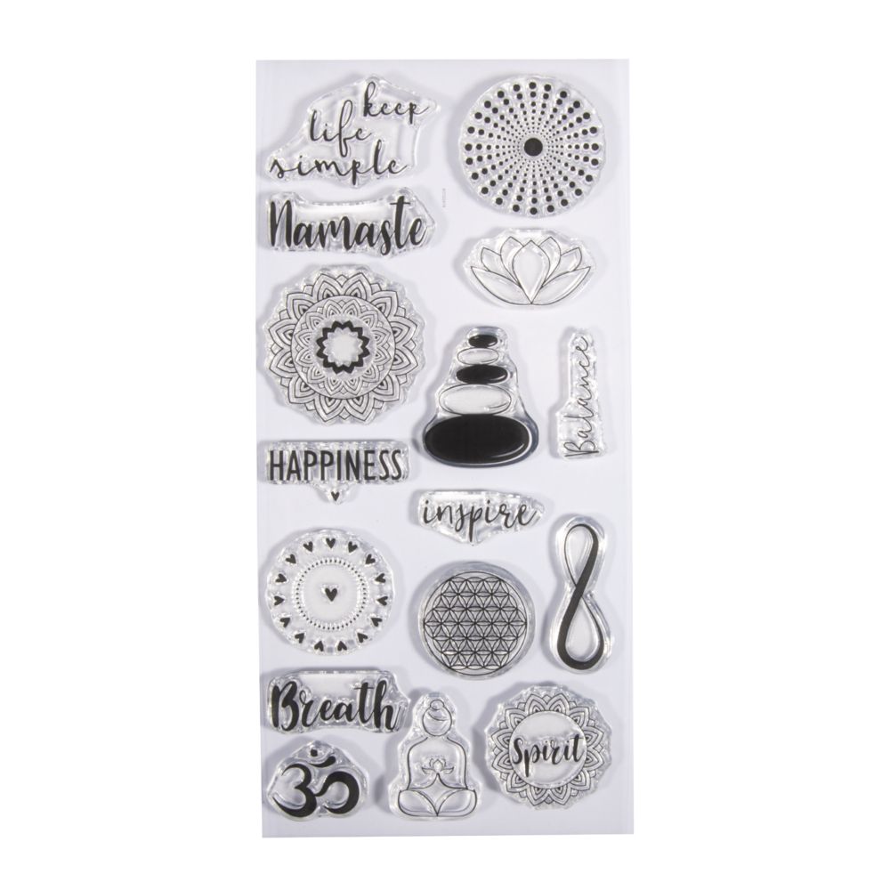 Gelová razítka Mandaly 97x205 mm 16 motivů a textů  