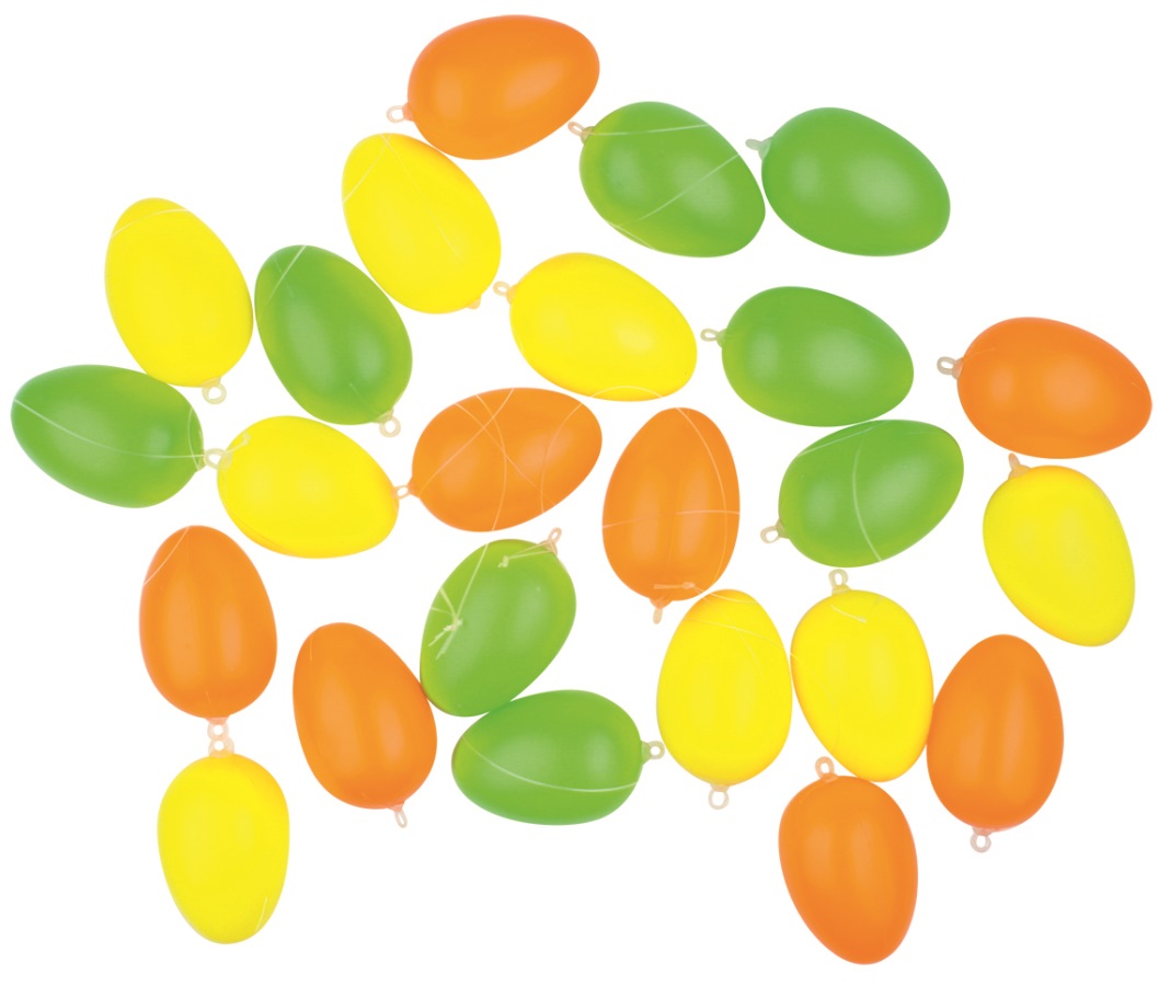 Vajíčka plastová na zavěšení 4cm 24ks mix barev