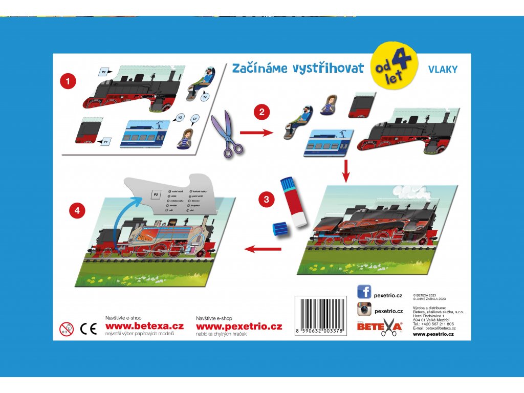 Začínáme vystřihovat Vlaky 4+
