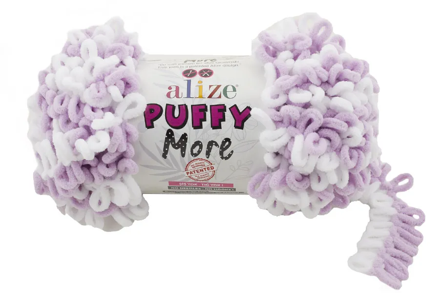 Příze Puffy More lila/bílá Alize