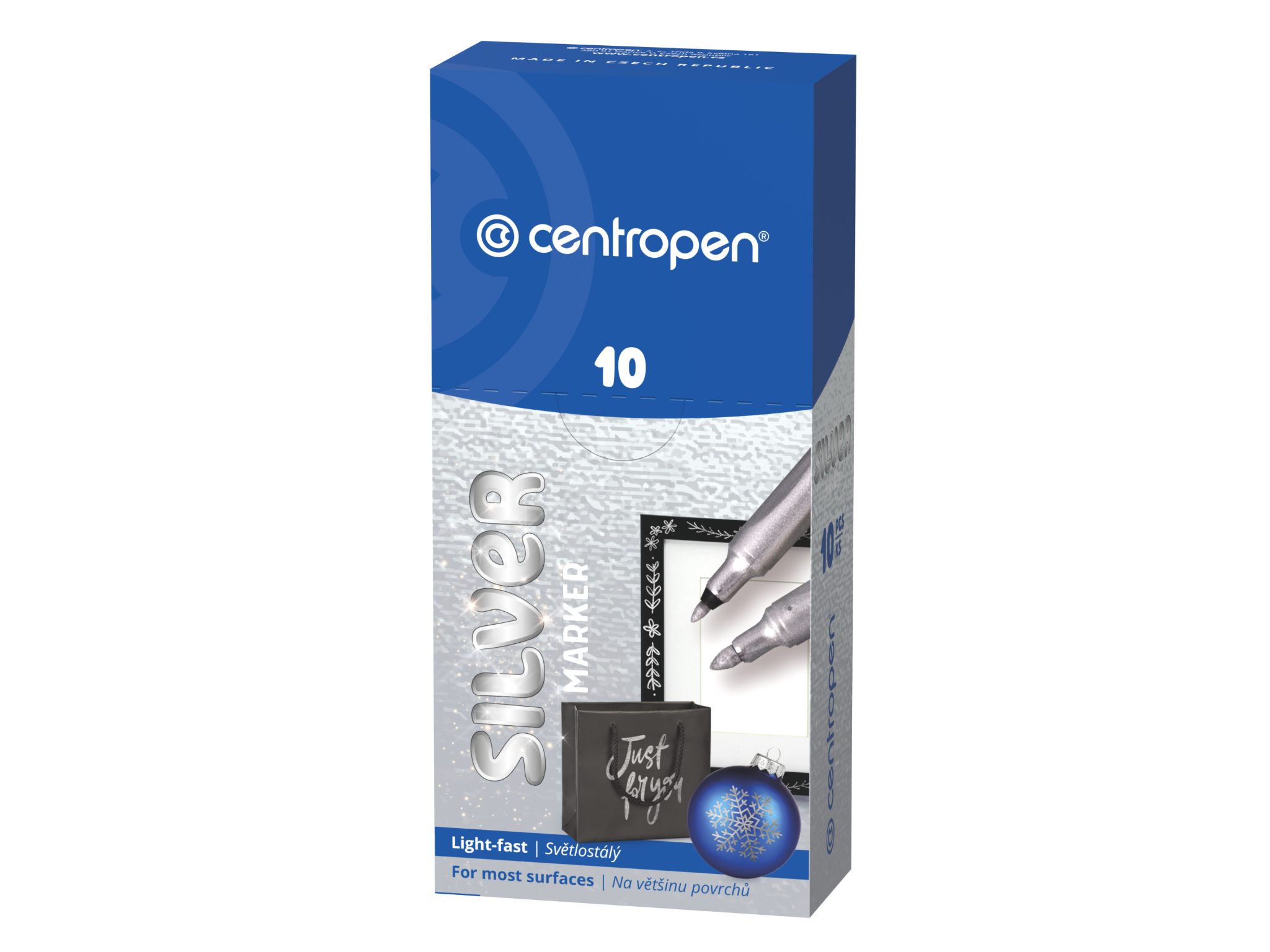 Popisovač M 1mm Centropen stříbrná