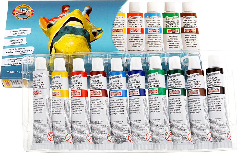Temperové barvy 10x16ml KOH-I-NOOR 