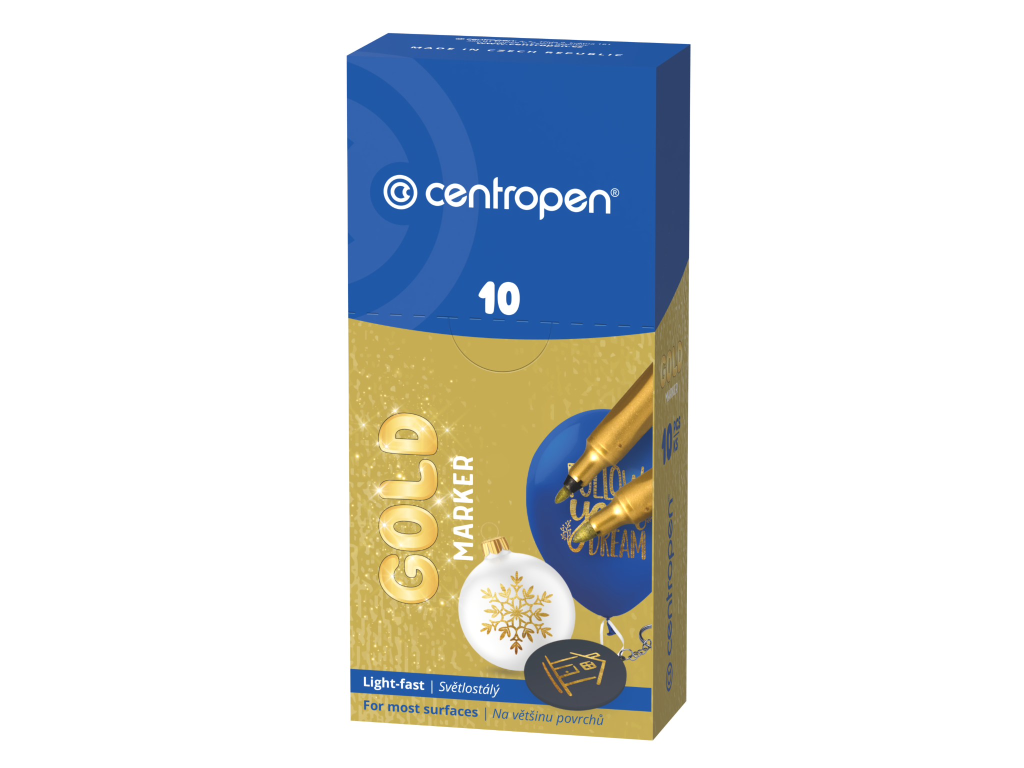 Popisovač M 1mm Centropen zlatá