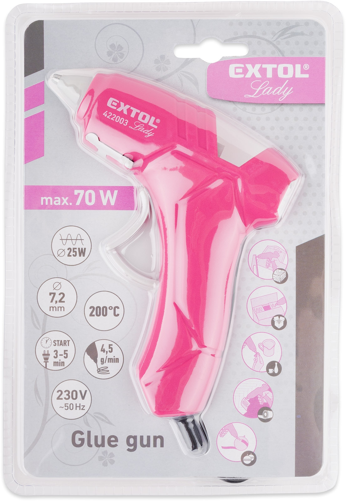 Tavná pistole o7mm 70W Extol Lady
