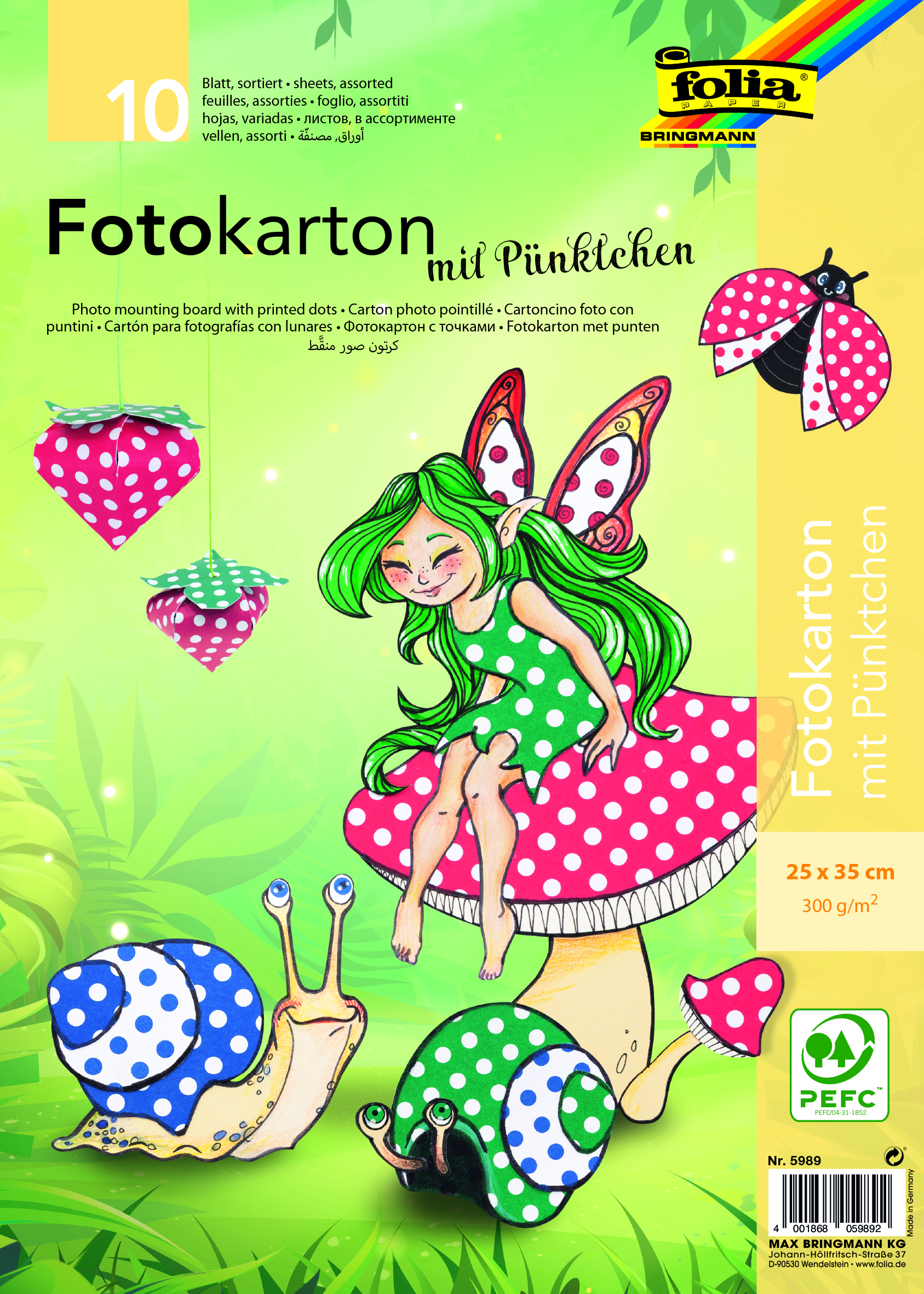 Fotokarton s puntíky 10 listů 25x35cm