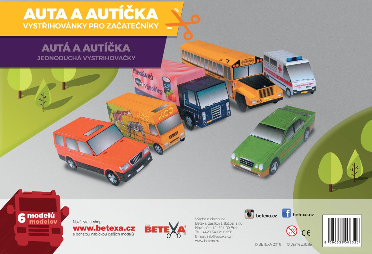 Vystřihovánka Auta a autíčka