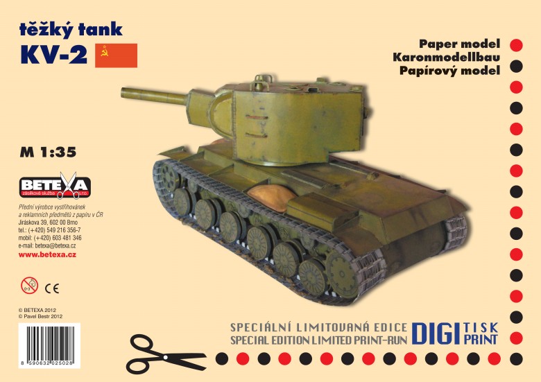 Vystřihovánka Těžký tank KV-2