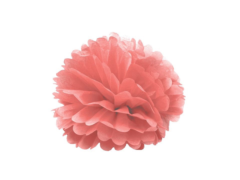 Papírový pompom o24cm tm.zelený puntík 1ks