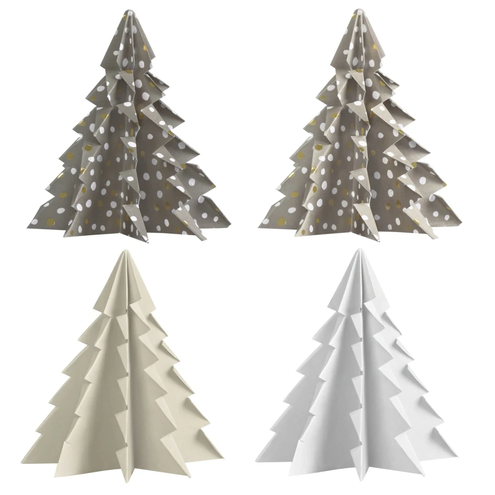 Papíry na origami 20ks stromy šedá se zlatými tečkami + návod