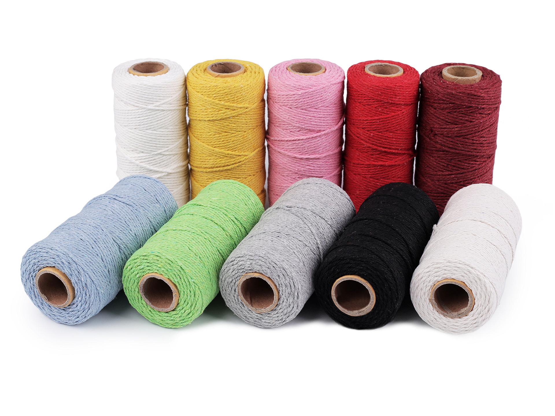 Bavlněná příze macrame o1,5mm rozčesávací sv.zelená
