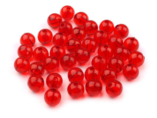 Plastové korálky o6mm 20g červená