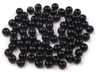 Plastové korálky o6mm 20g černá