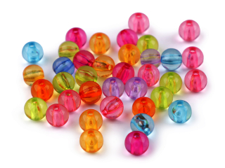 Plastové korálky Ø8mm mix cca20g