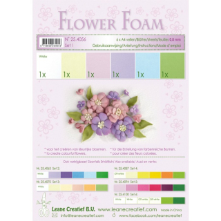 Pěnová guma Foamiran A4 (6ks) Pastel