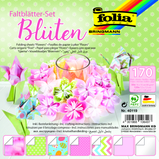 Origami papíry - SET NA VÝROBU KVĚTIN + návod