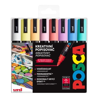 *Zdarma Plátěná taška + POSCA 5M sada 8ks 1,8-2,5mm pastel