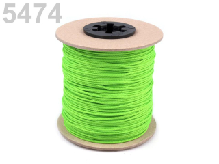 Oděvní šňůra PES 1m o1,5mm limetková neon
