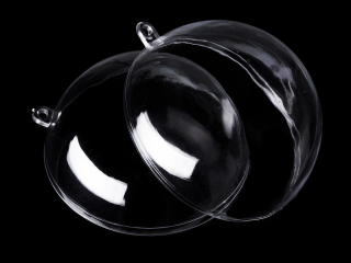 Koule plastová půlená 100mm transparent