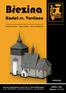 Vystřihovánka Kostel sv. Vavřince v Březině
