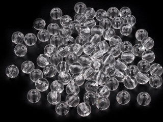 Plastové korálky o6mm 20g transparent