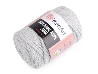Pletací příze Macrame Rope 3mm sv.šedá