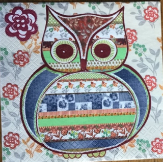 Ubrousek 33x33cm sova