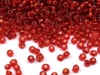 Rokajl 12/0 2mm s průtahem cca 50g červená
