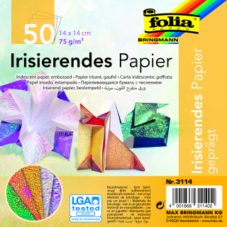 Texturovaný barevný papír origami 75g/m2 14x14cm 50 listů