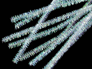 Chlupatý modelovací drátek třpytivý 10ks transp AB 