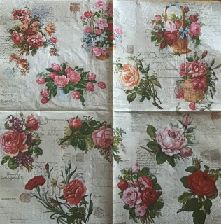 Ubrousek 33x33cm růže