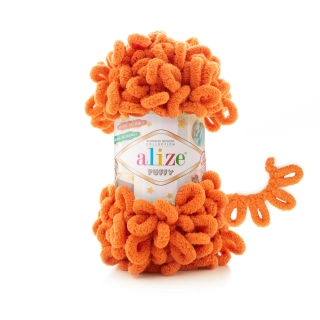 Příze Puffy Alize oranžová tm.