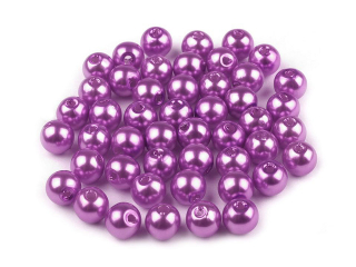 Plastové korálky perly Ø6mm 40g fialová