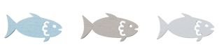 Ryby dřevo 1ks mix barev 3x1,5cm