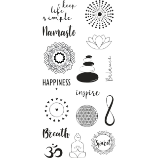 Gelová razítka Mandaly 97x205 mm 16 motivů a textů  