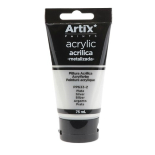 Akrylová barva metalická stříbrná 75ml