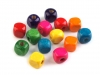 Dřevěné korálky kostka 8x8mm mix 40g
