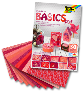 Blok s motivem Basics červená 30 archů 