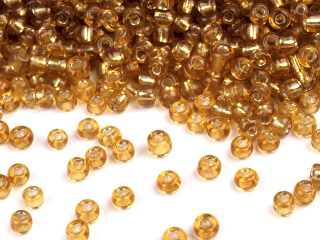 Rokajl 8/0 3mm zlatá s průtahem 50g