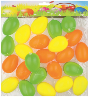 Vajíčka plastová na zavěšení 4cm 24ks mix barev