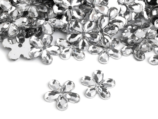 Plastový květ našívací Ø11mm  30ks crystal