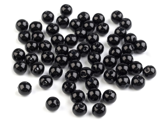 Plastové korálky Ø6mm 40ks černá