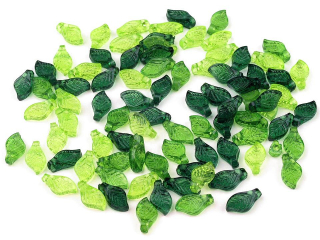 Listy mix 5x10mm 20g zelená