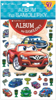 Album na samolepky 16x29cm+45samolepek - auta
