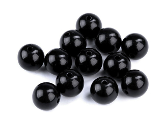 Korálek Glance plast o12mm černý 15ks