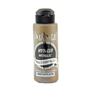 Akrylová metalická barva Cadence Hybrid 70ml tm. zlatá