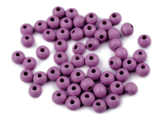 Dřevěné korálky o8mm 20g fialová sv.